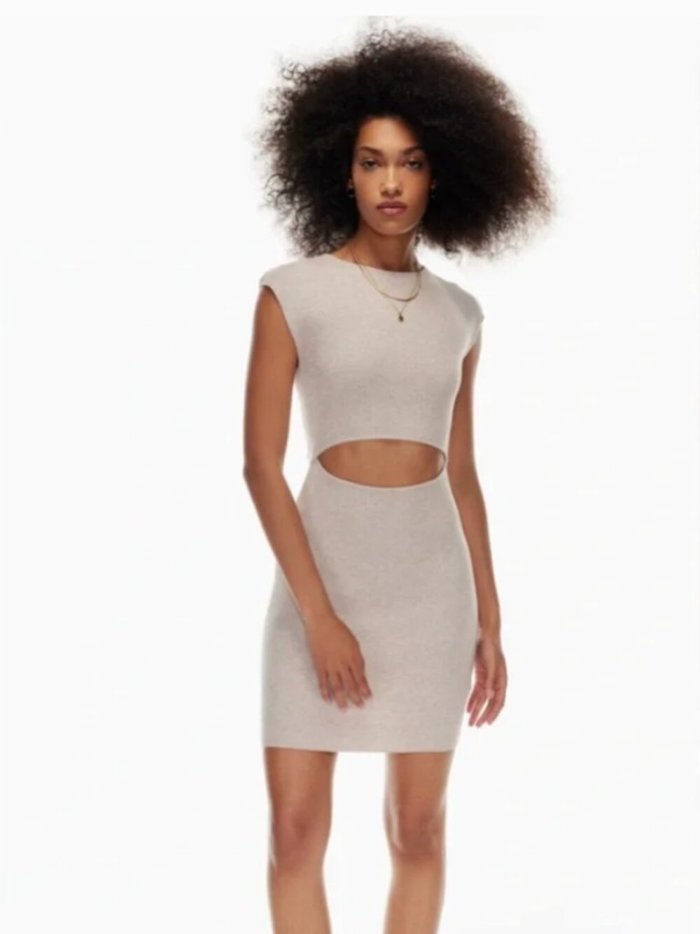 Aritzia Wilfred Free Cut-Out Knit Mini Dress